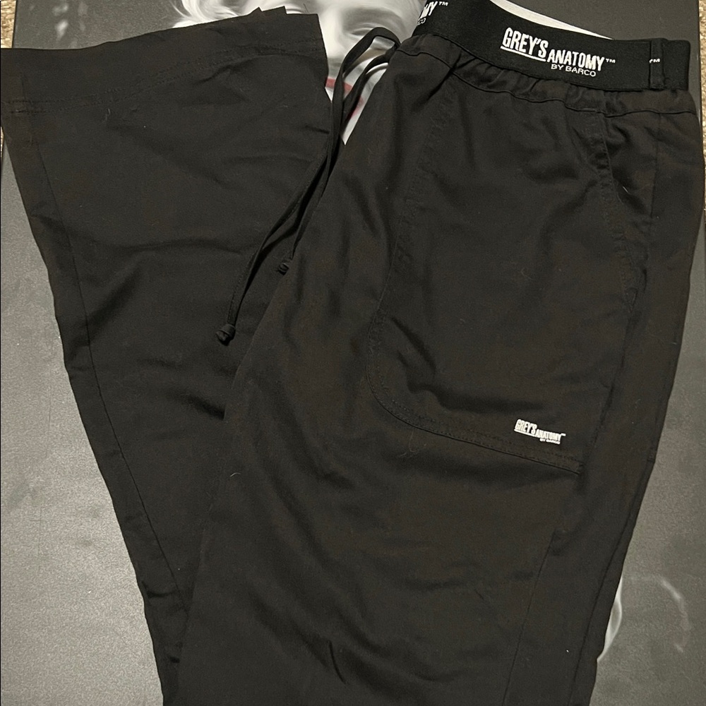 Grey's Anatomy Black Boot Cut Scrub Pants
